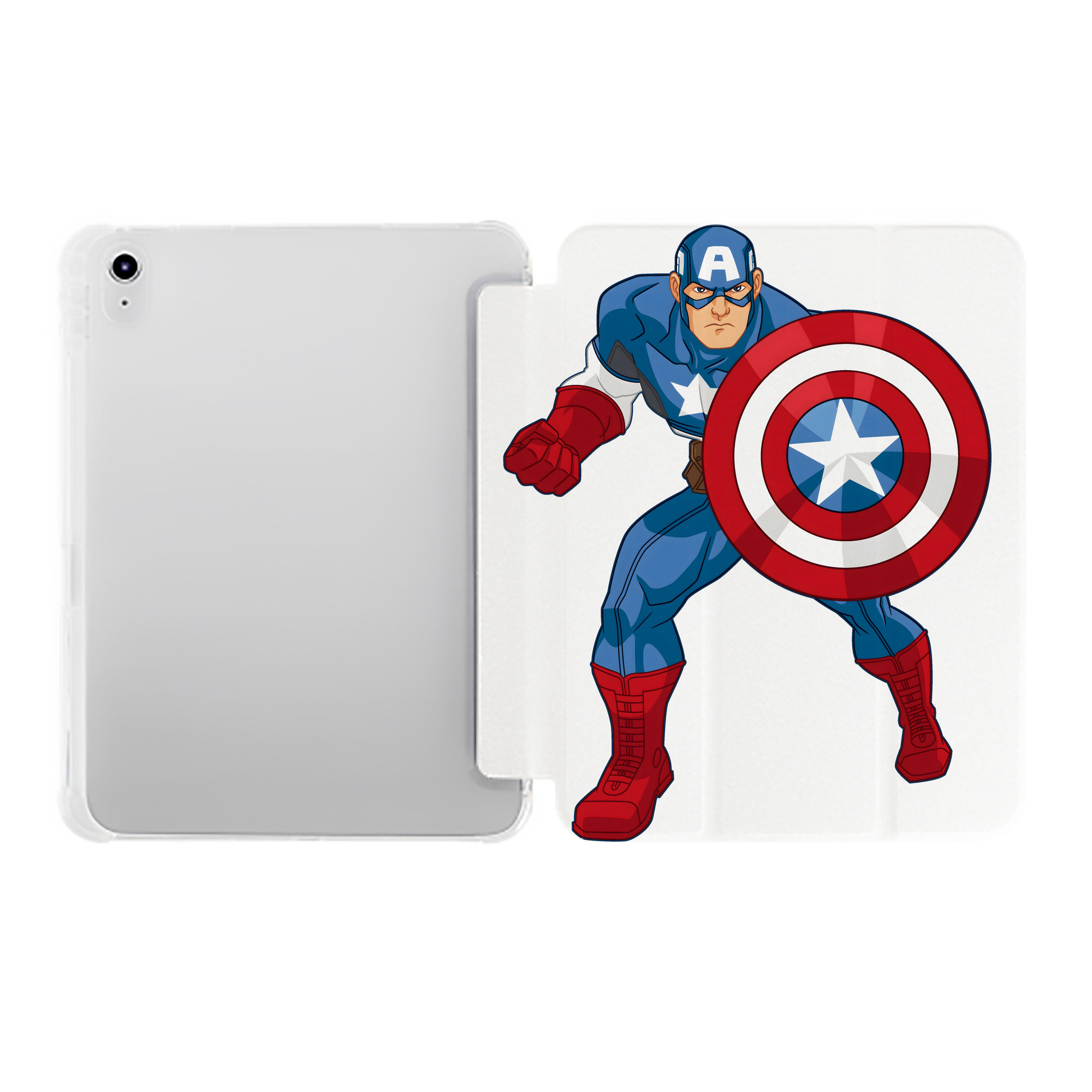 （画像用） アベンジャーズ The Avengers IPad ケース ペン収納付き 三つ折りスタンド PUレザー×シリコン 対応機種9.5/10.5/10.9インチ